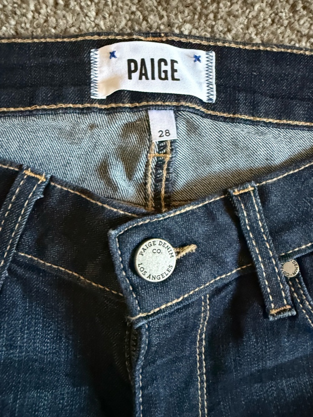 PAIGE Dark Indigo Skinny Jeans - Picture 6 of 7